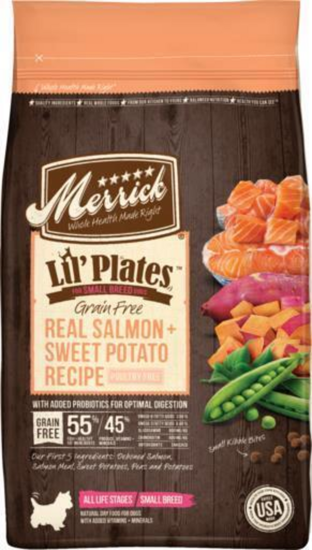Merrick Lil Plates Small Breed Dog Food Grain Free Real Salmon & Sweet Potato Recipe Small Dog Food