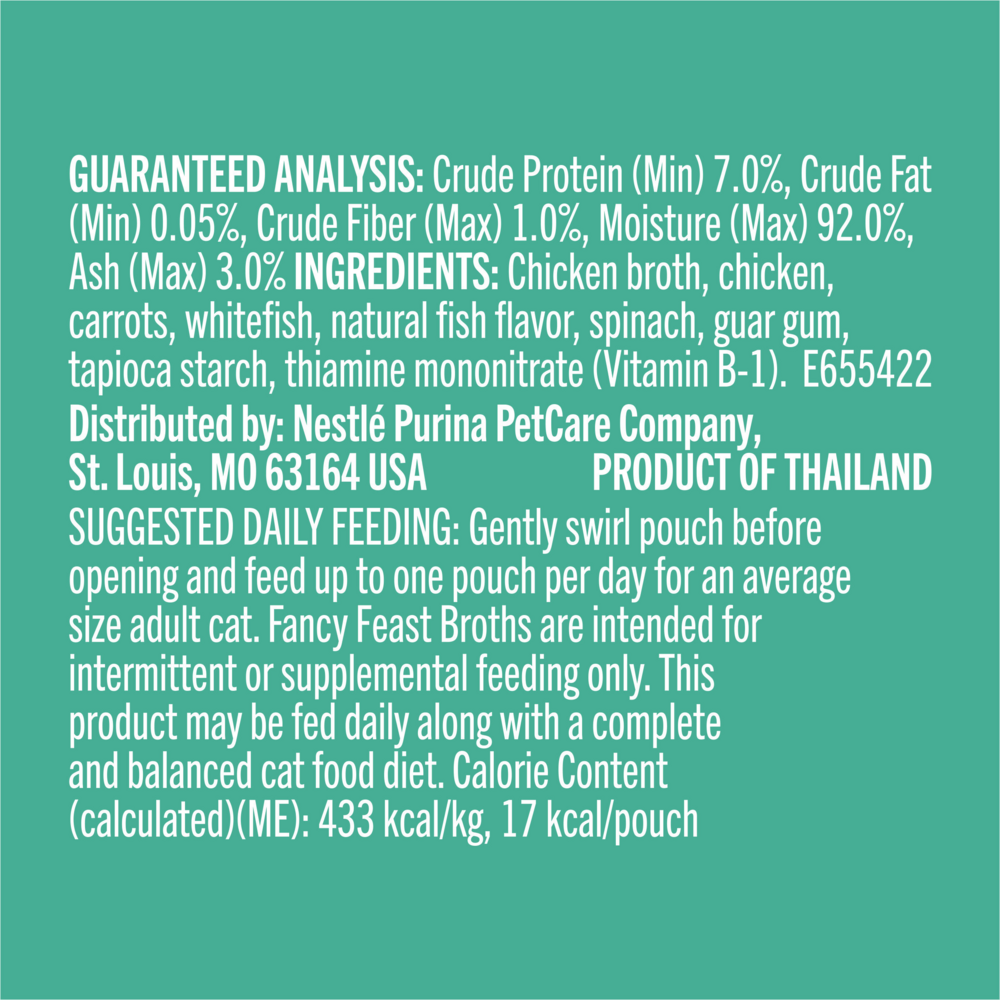 Purina Fancy Feast Broths Chicken and Whitefish Wet Cat Food