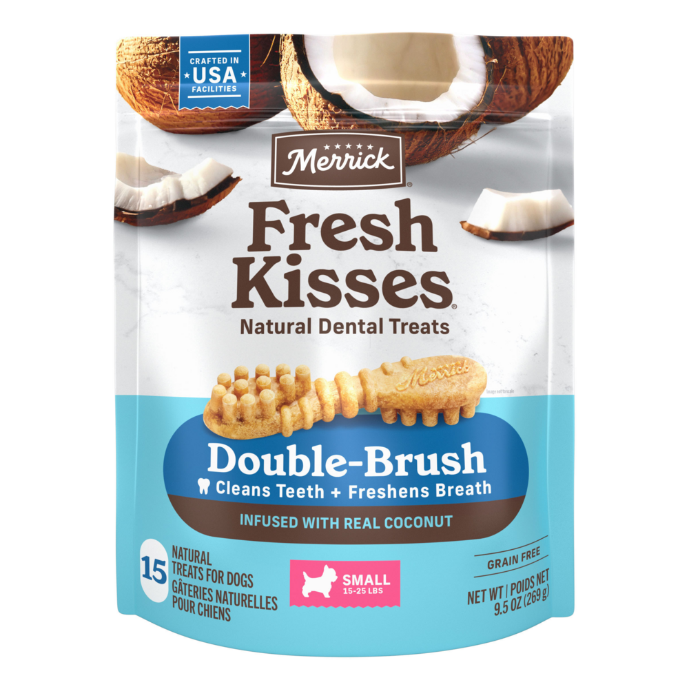 Merrick Fresh Kisses Coconut Oil and Botanics Dental Dog Chews Small