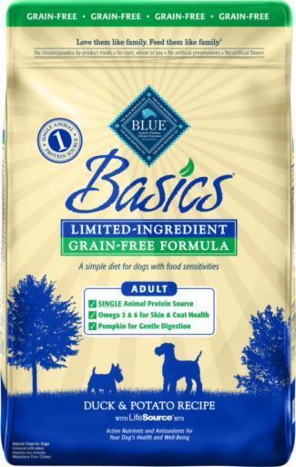 Blue Buffalo Basics Adult Skin & Stomach Care Grain-Free Duck & Potato Recipe Dry Dog Food
