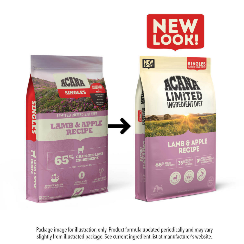 Acana Singles, Lamb & Apple Recipe, Limited Ingredient Diet Dry Dog Food