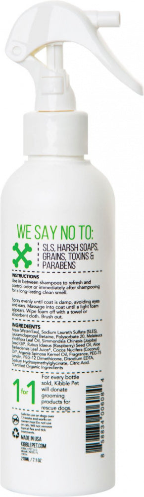 Kibble Pet Brush In Shine Waterless Shampoo Aloe Vera Honey