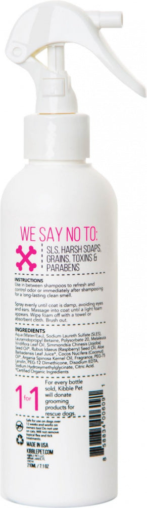 Kibble Pet Brush In Shine Waterless Shampoo Warm Vanilla Amber