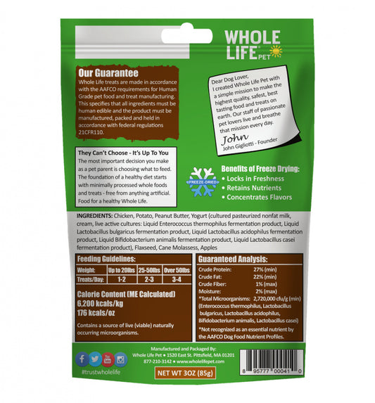 Whole Life Pet Living Treats Probiotic Peanut Butter Recipe for Dogs