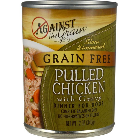 Against the Grain Pulled Chicken in Gravy Canned Dog Food