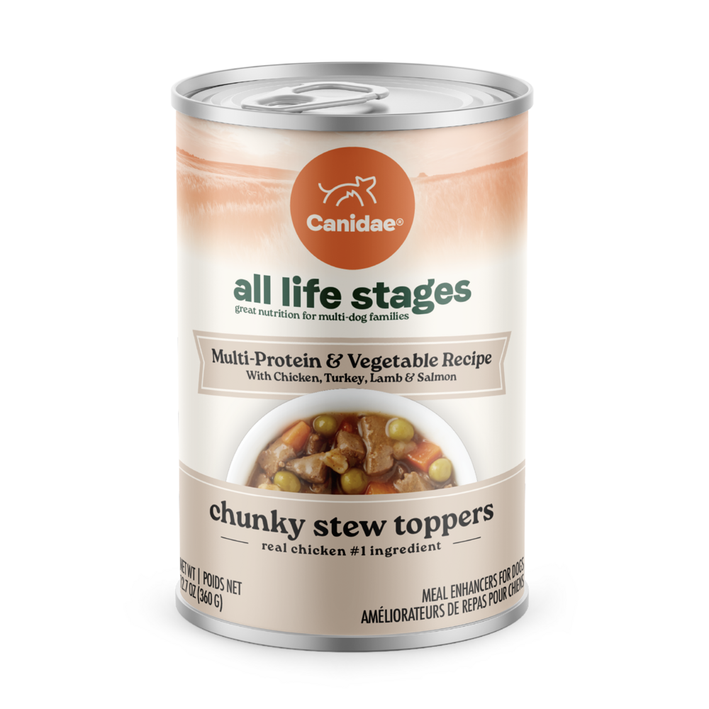 Canidae All Life Stages Wet Dog Food, Chunky Stew Toppers, Multi-Protein & Vegetable Recipe, 12.7 oz.