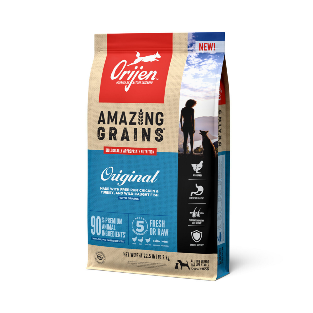Orijen Amazing Grains Original Dry Dog Food Chicken, Turkey & Fish