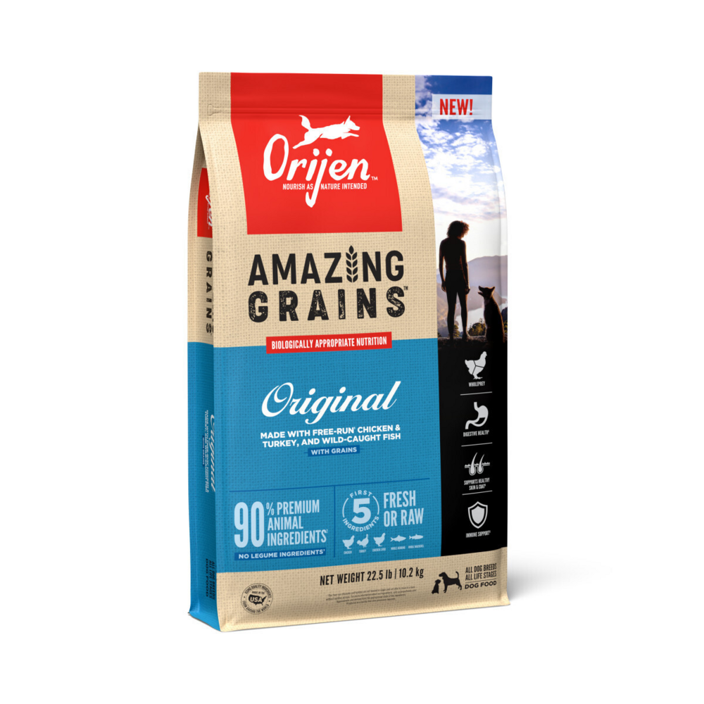 Orijen Amazing Grains Original Dry Dog Food Chicken, Turkey & Fish