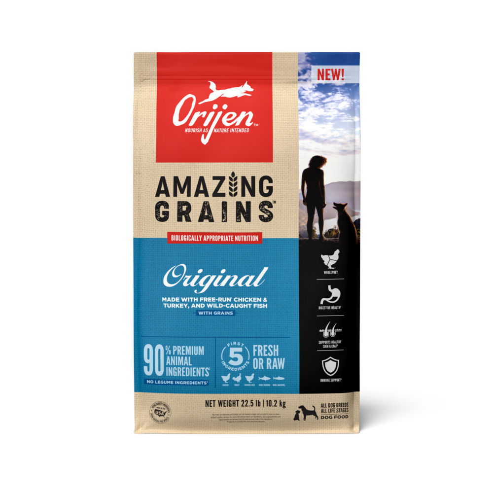 Orijen Amazing Grains Original Dry Dog Food Chicken, Turkey & Fish
