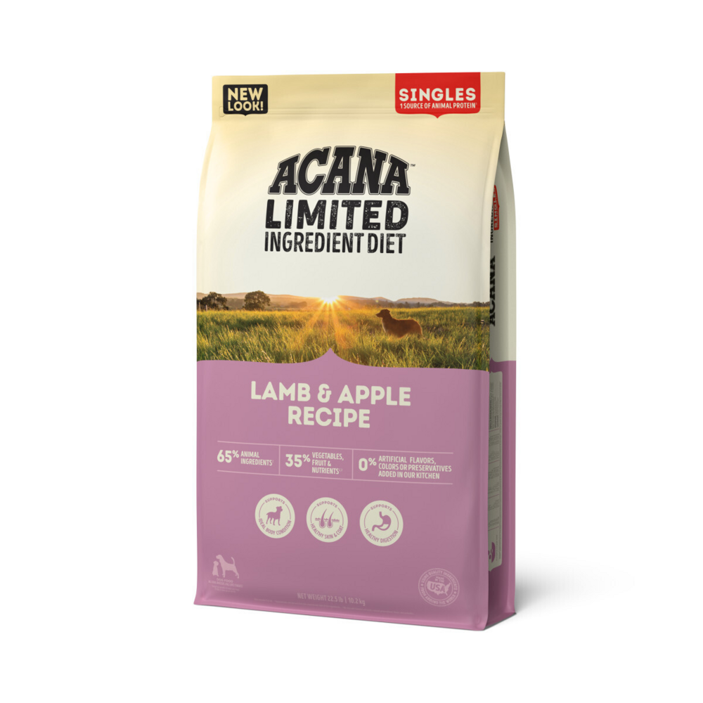 Acana Singles, Lamb & Apple Recipe, Limited Ingredient Diet Dry Dog Food