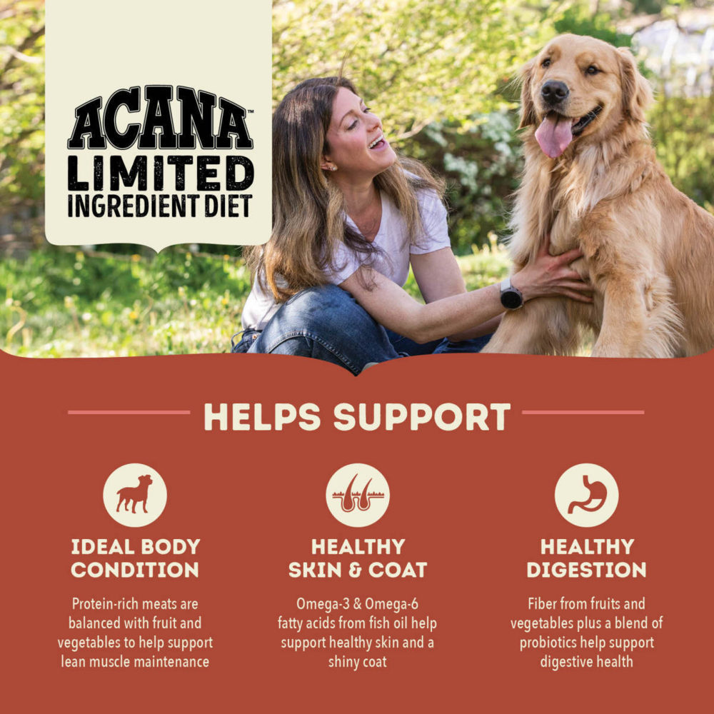 Acana Singles, Beef & Pumpkin Recipe, Limited Ingredient Diet Dry Dog Food