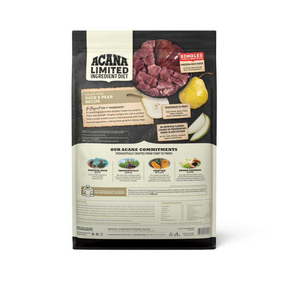 Acana Singles Limited Ingredient Dry Dog Food Duck & Pear Recipe