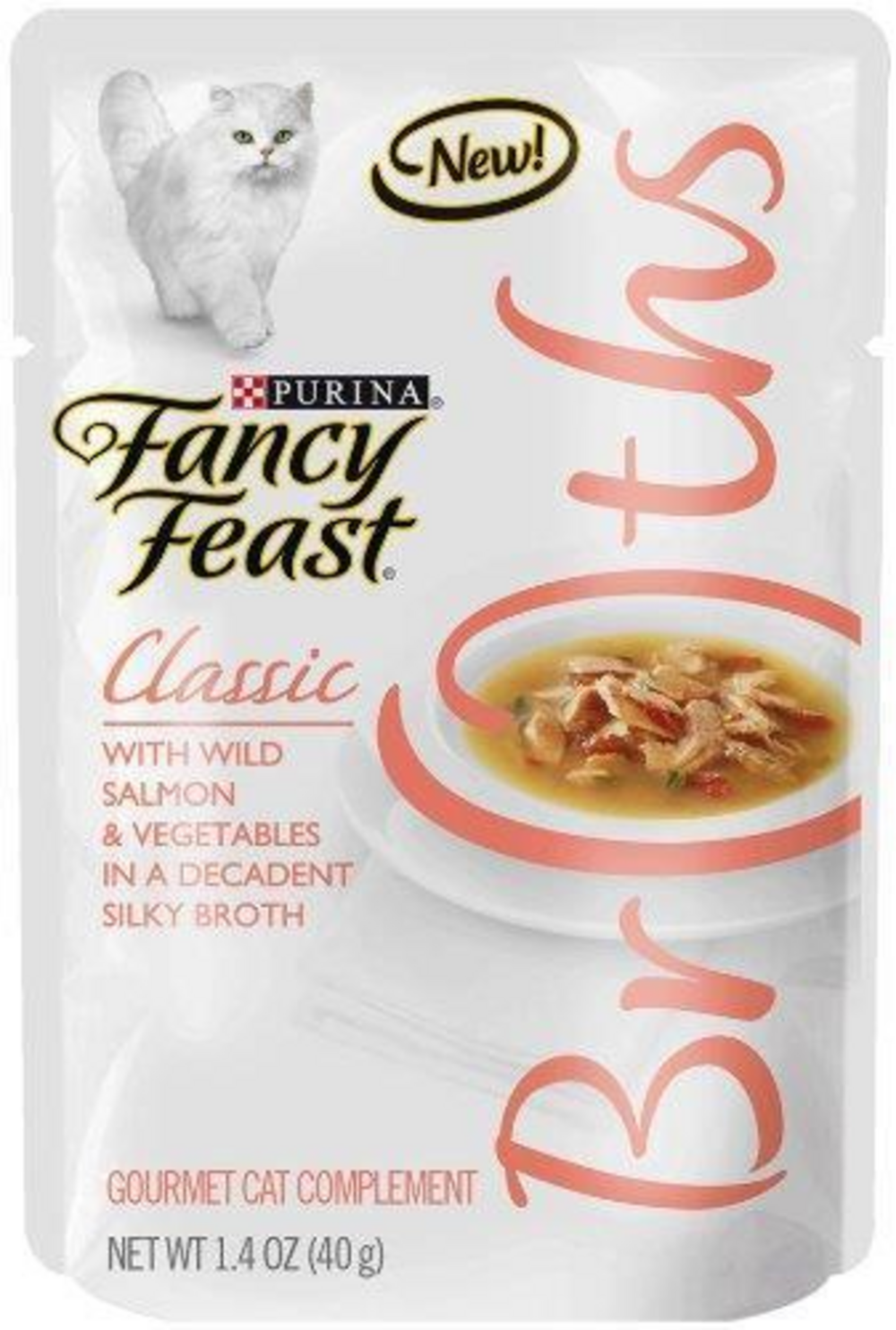 Fancy Feast Classic Broths Wild Salmon and Vegetables Wet Cat Food