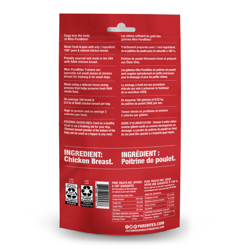 PureBites Mini Trainers Freeze Dried Chicken Breast Dog Treats