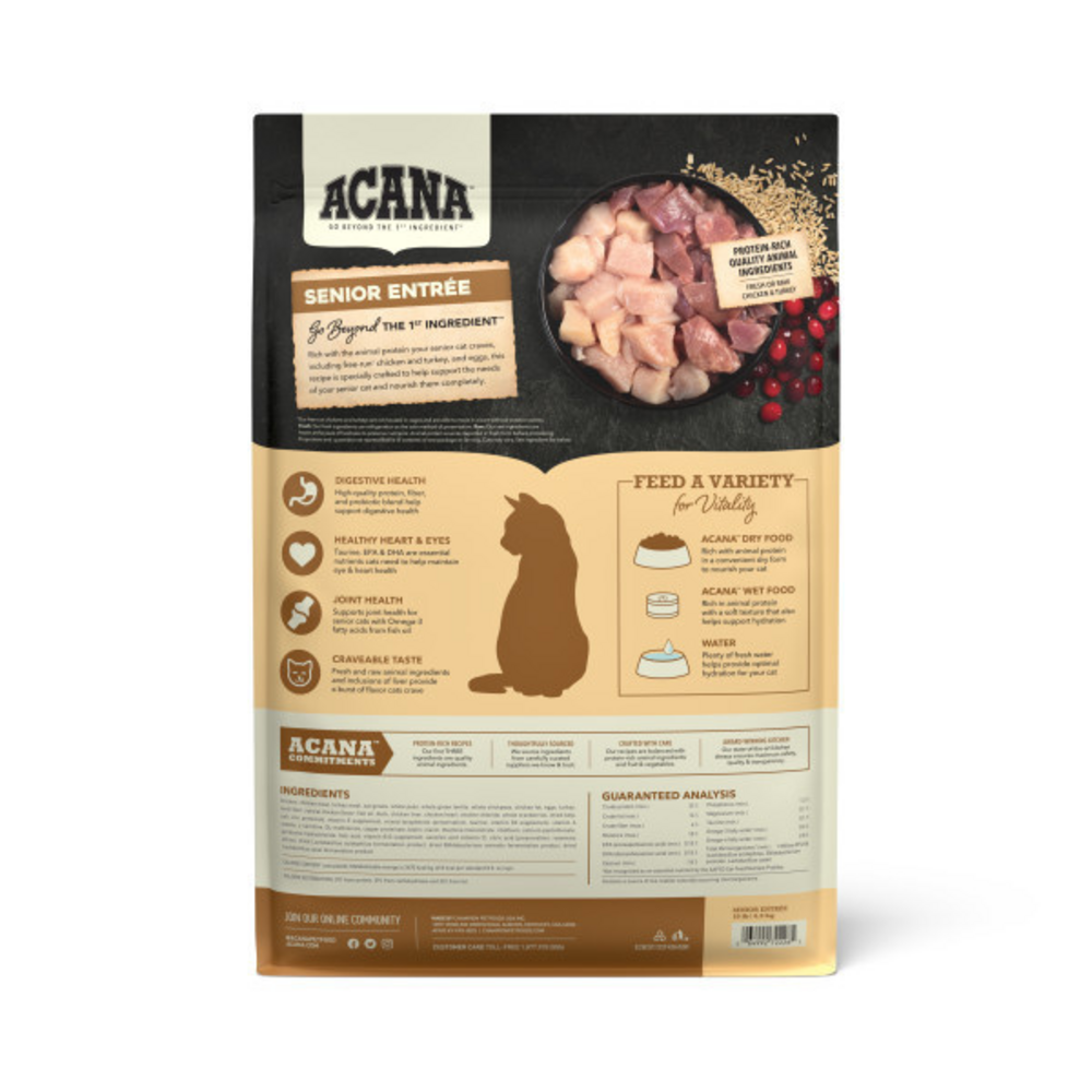 ACANA Senior Entre, Chicken, Turkey, and Duck, Dry Cat Food