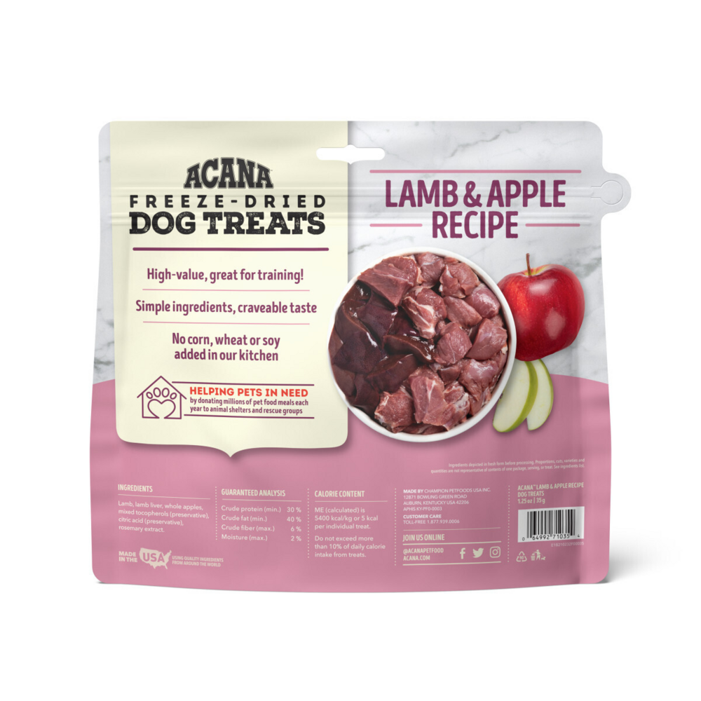 Acana Singles Freeze Dried Dog Treats Grain Free Lamb & Apple Recipe