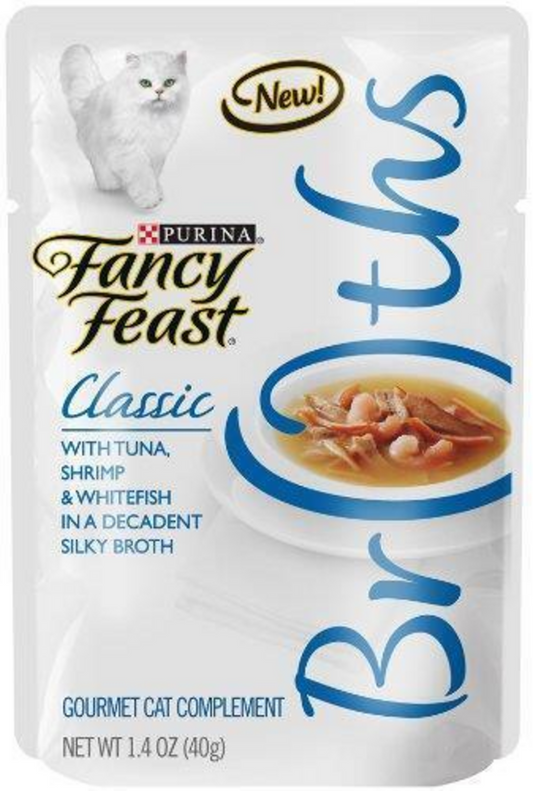 Fancy Feast Classic Broths Tuna Shrimp and Whitefish Wet Cat Food