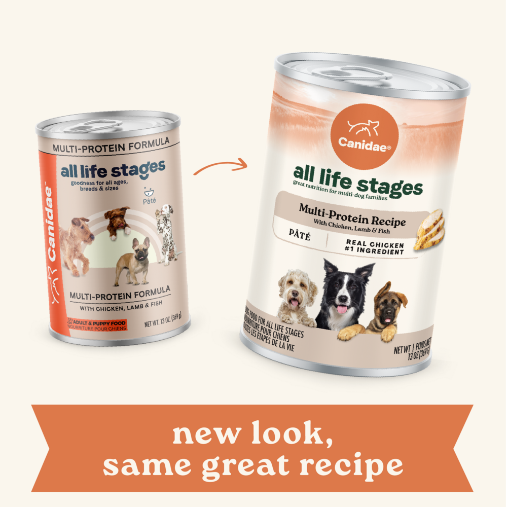 Canidae All Life Stages Wet Dog Food, Multi-Protein Formula with Chicken, Lamb & Fish, 13 oz.