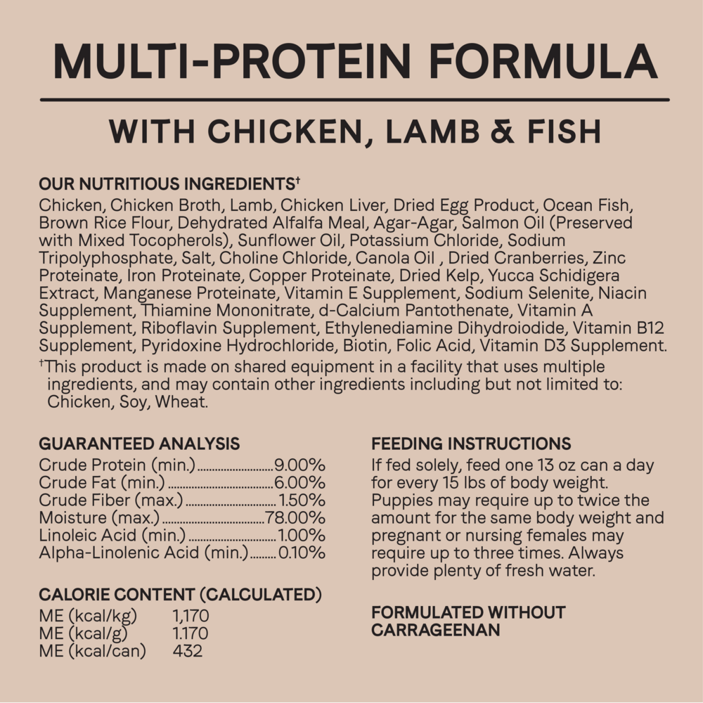 Canidae All Life Stages Wet Dog Food, Multi-Protein Formula with Chicken, Lamb & Fish, 13 oz.