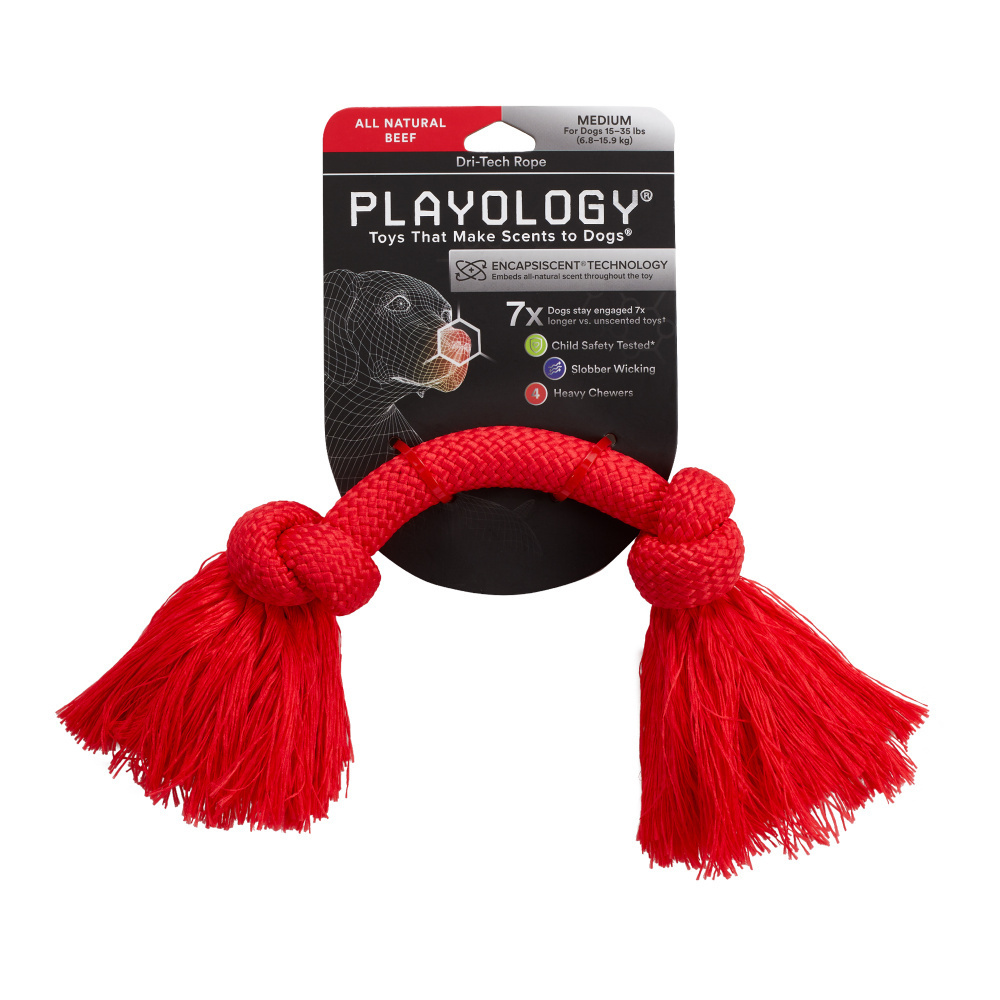 Playology Dri-Tech Rope Beef Scented Dog Toy