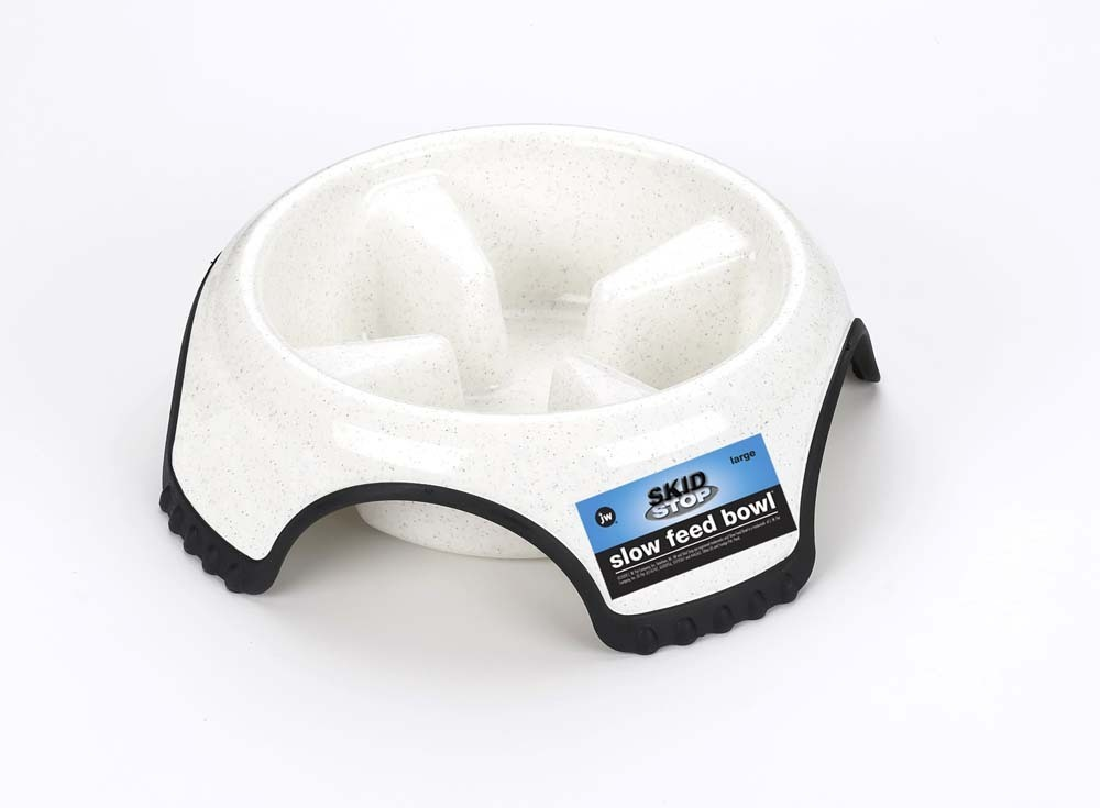 JW Pet Skid Stop Slow Feed Dog Bowls