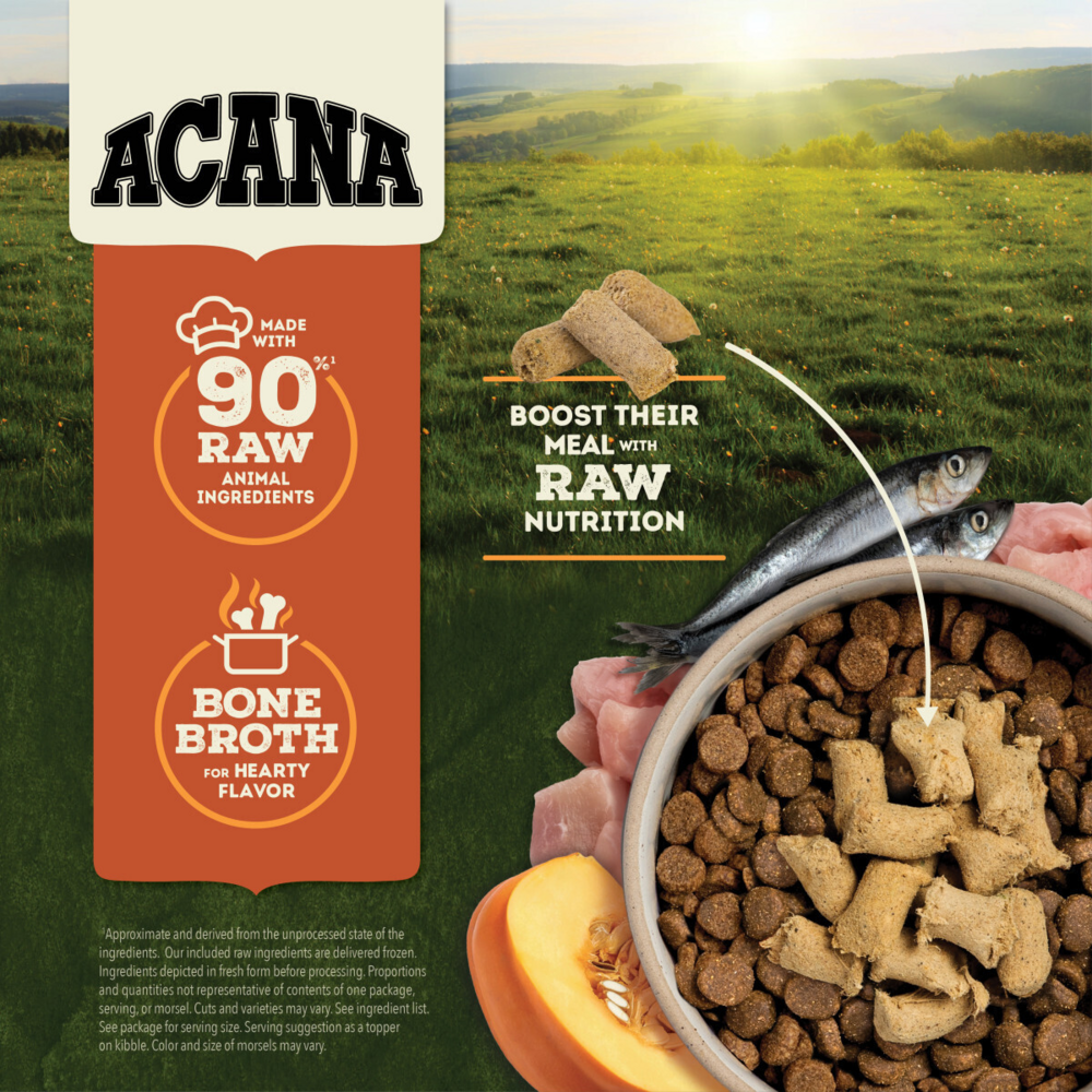 ACANA Freeze Dried Dog Food & Topper, Grain Free, High Protein,  Fresh & Raw Animal Ingredients, Free-Run Turkey Recipe, Morsels