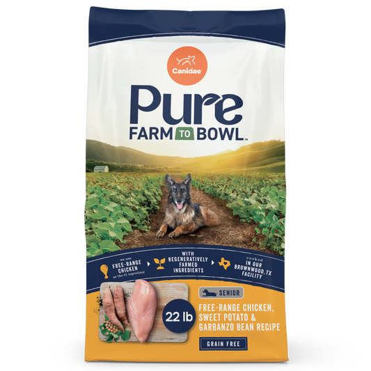 Canidae Pure Farm To Bowl Senior Free-Range Chicken, Sweet Potato & Garbanzo Bean Recipe Dog Food
