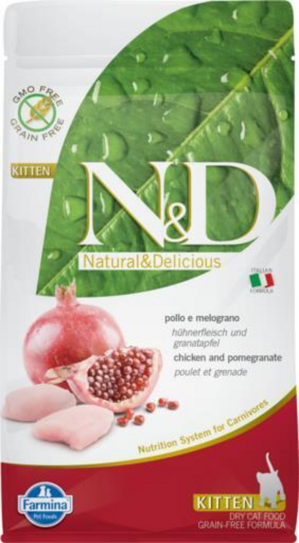 Farmina Prime N&D Natural and Delicious Grain Free Kitten Chicken & Pomegranate Dry Cat Food