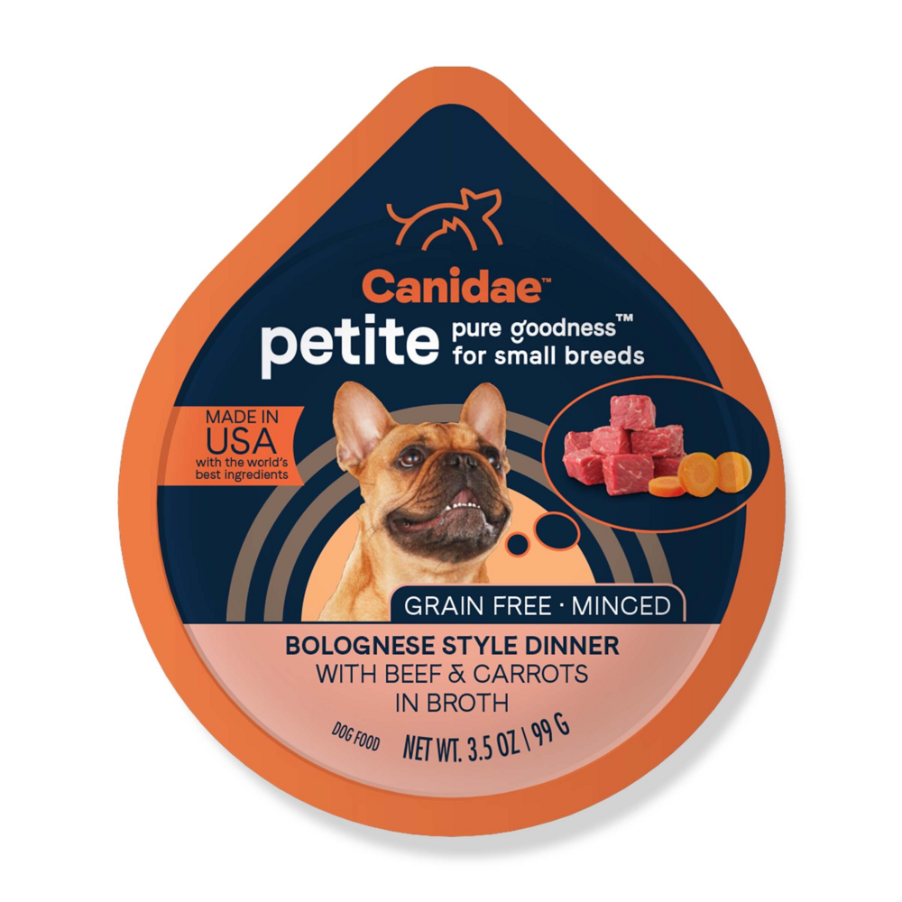 Canidae Pure Petite Wet Dog Food, Small Breed Cup Minced with Beef & Carrots