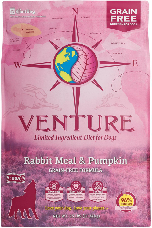 Earthborn Holistic Venture Limited ingredient Grain Free Rabbit Meal and Pumpkin Dry Dog Food
