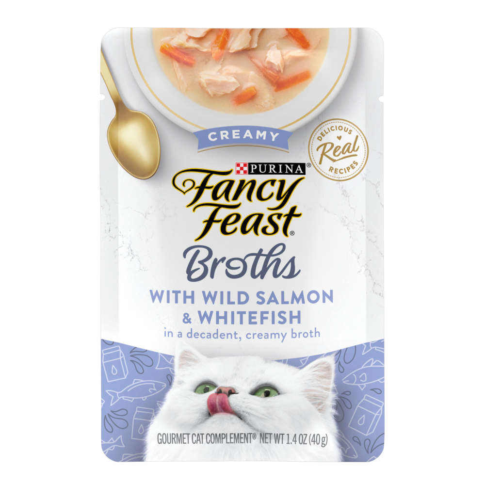Fancy Feast Creamy Broths Wild Salmon & Whitefish Wet Cat Food