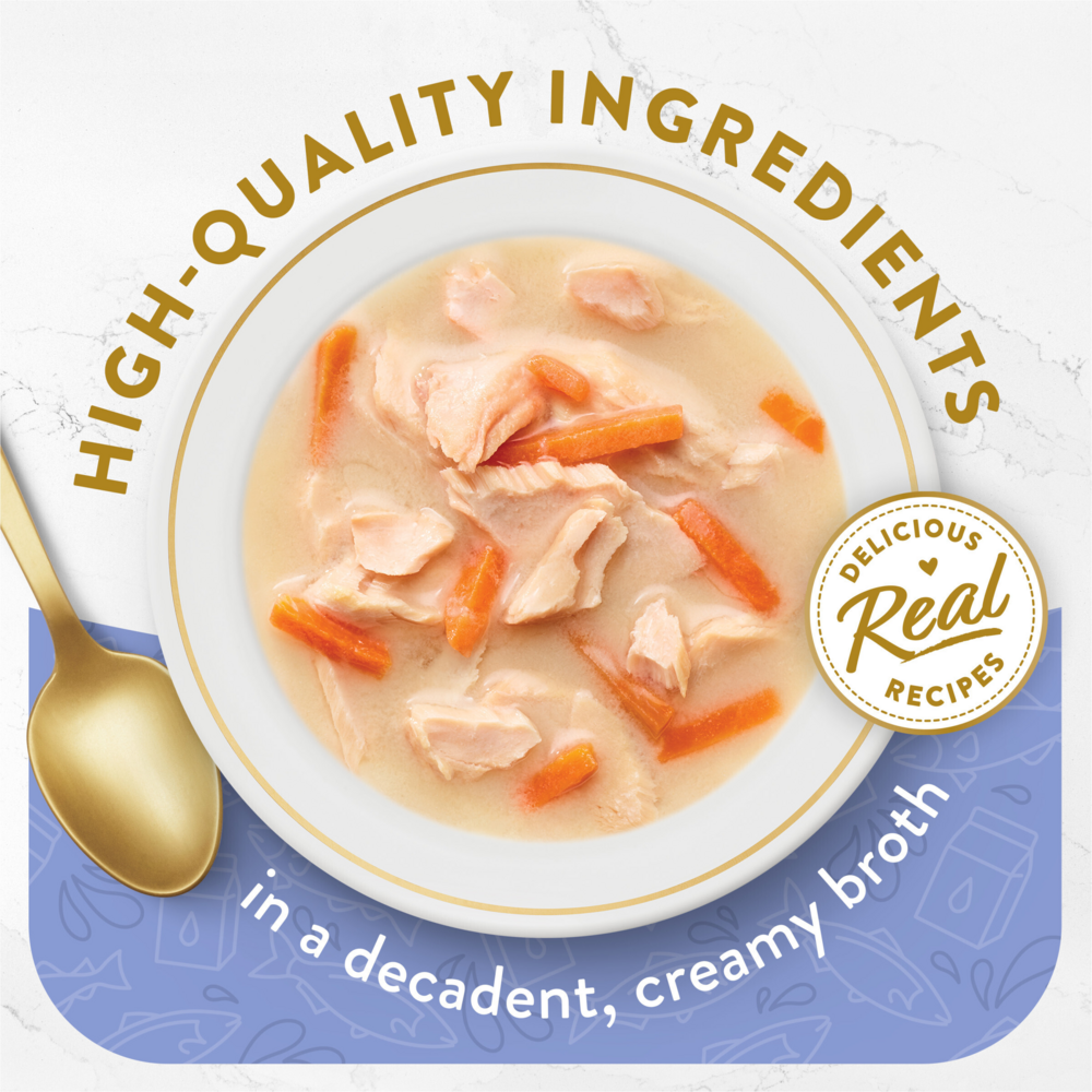 Purina Fancy Feast Creamy Broths Wild Salmon & Whitefish Wet Cat Food