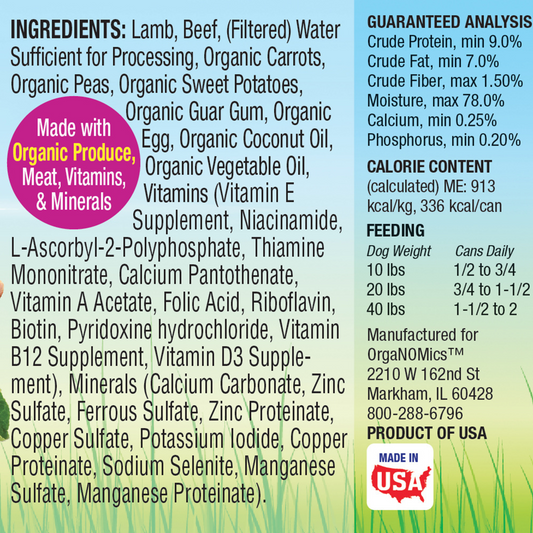 Organomics Lamb & Beef Dinner for Dogs