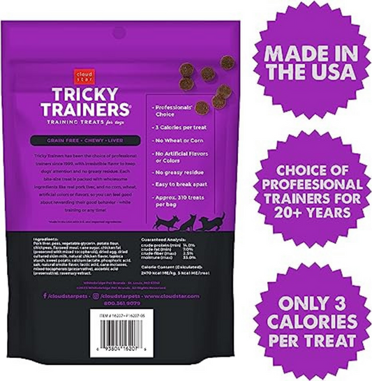 Cloud Star Tricky Trainers Soft & Chewy Grain Free Liver Dog Treats