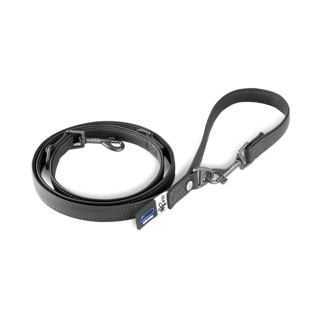 Curli Apple Leather Adjustable Leash Black