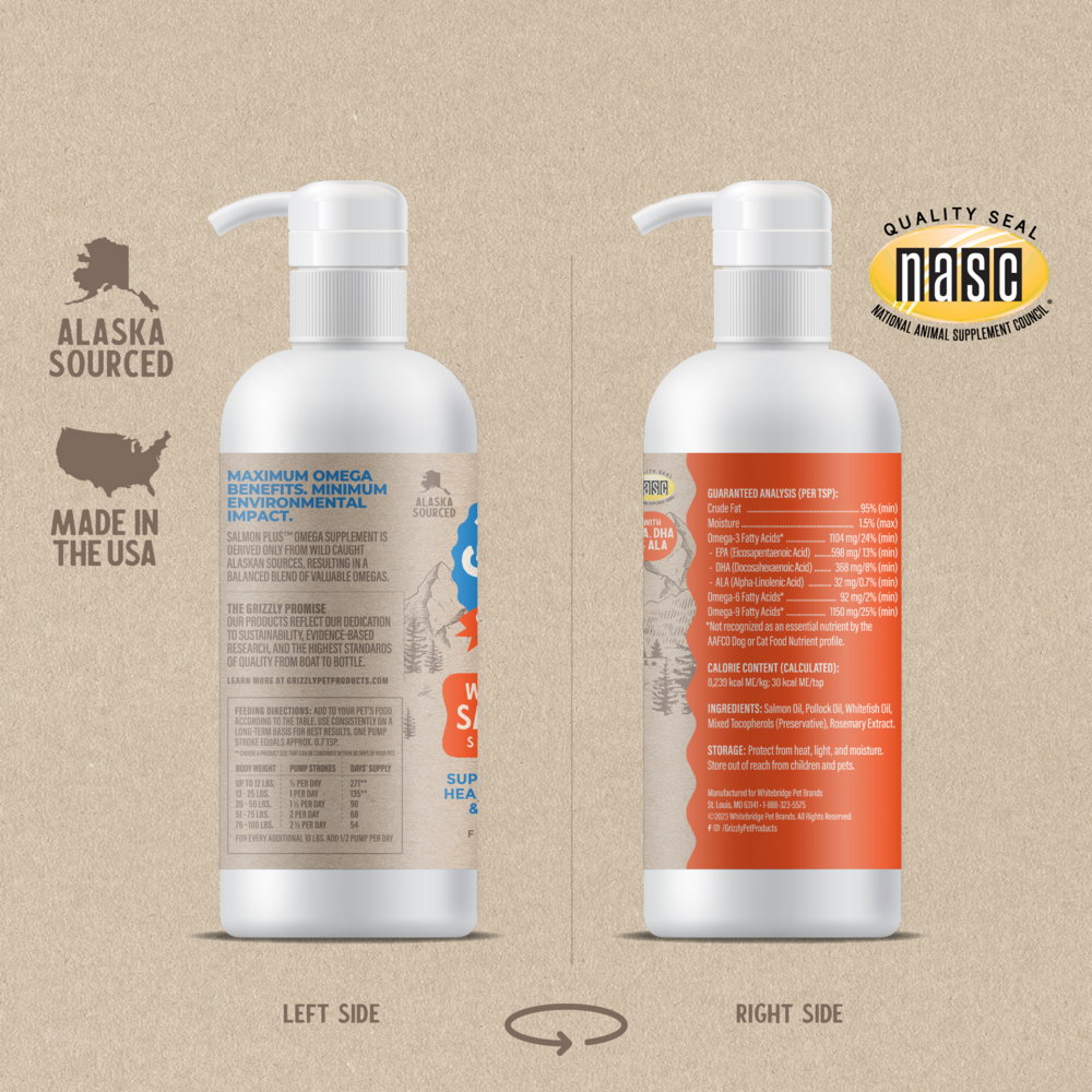 Grizzly Salmon Plus Omega 3-6-9 Food Supplement for Dogs and Cats