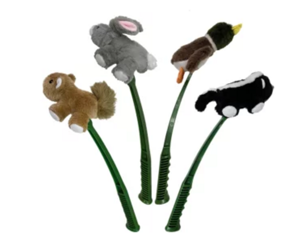 Furry Flingerz on Stick Rabbit Dog Toy