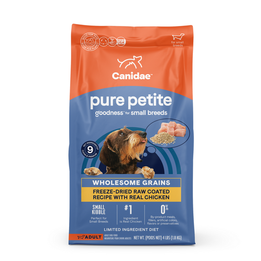 Canidae Pure Petite Freeze-Dried Raw Coated Dog Food for Small Breeds, Chicken and Wholesome Grains