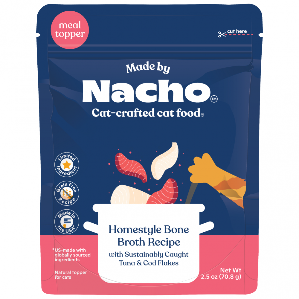 Made By Nacho Diced Grain-Free Recipe Sustainably-Caught Tuna & Cod Recipe With Bone Broth