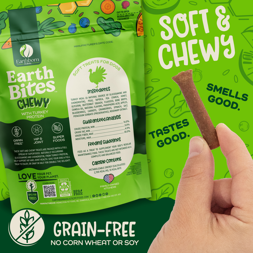 Earthborn Holistic Earthbites Chewy with Turkey Dog Treats