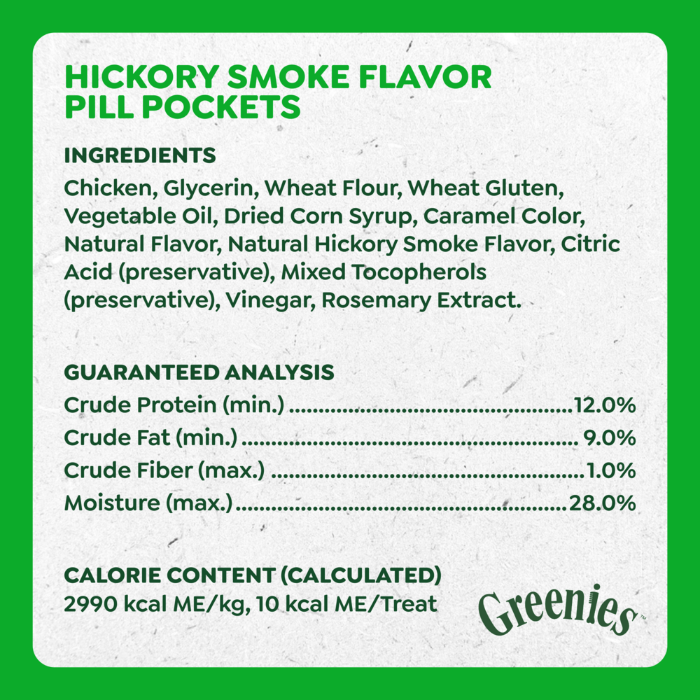 Greenies Pill Pockets Canine Hickory Smoke Flavor Dog Treats Tablet