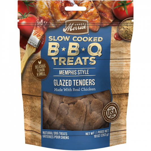 Merrick Slow Cooked BBQ Chicken Memphis Style Glazed Tenders Jerky Dog Treats