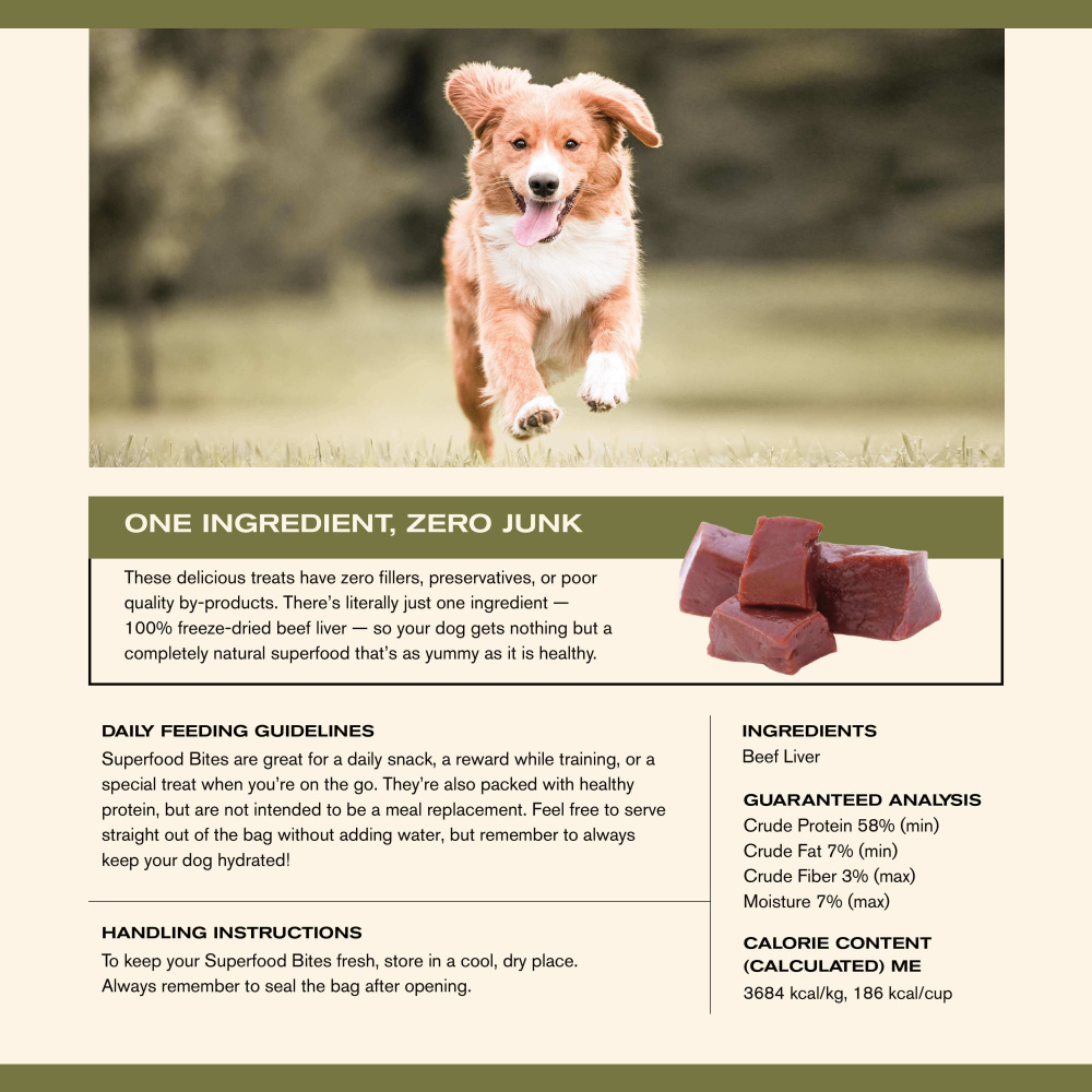 Badlands Ranch Superfood Bites Beef Liver for Dogs
