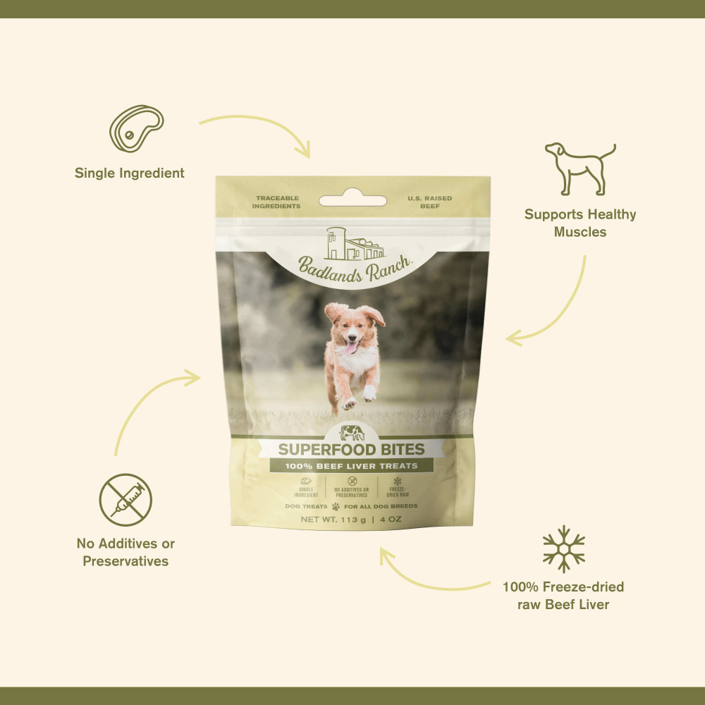 Badlands Ranch Superfood Bites Beef Liver for Dogs