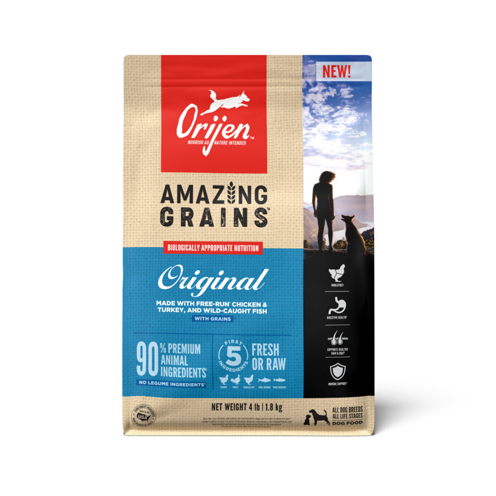 Orijen Amazing Grains Original Dry Dog Food Chicken, Turkey & Fish