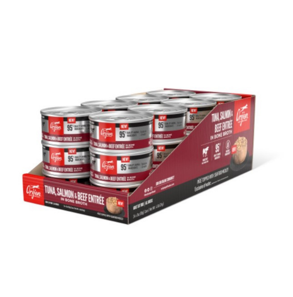 ORIJEN Tuna, Salmon & Beef Entree in Bone Broth Canned Cat Food