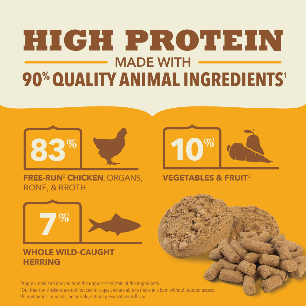 Acana Freeze Dried Dog Food and Topper Grain Free High Protein Fresh and Raw Animal Ingredients FreeRun Chicken Recipe Patties