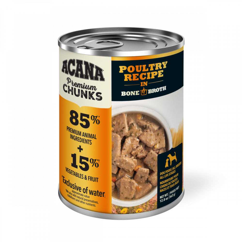 ACANA Premium Chunks Grainfree Poultry Recipe in Bone Broth Wet Dog Food