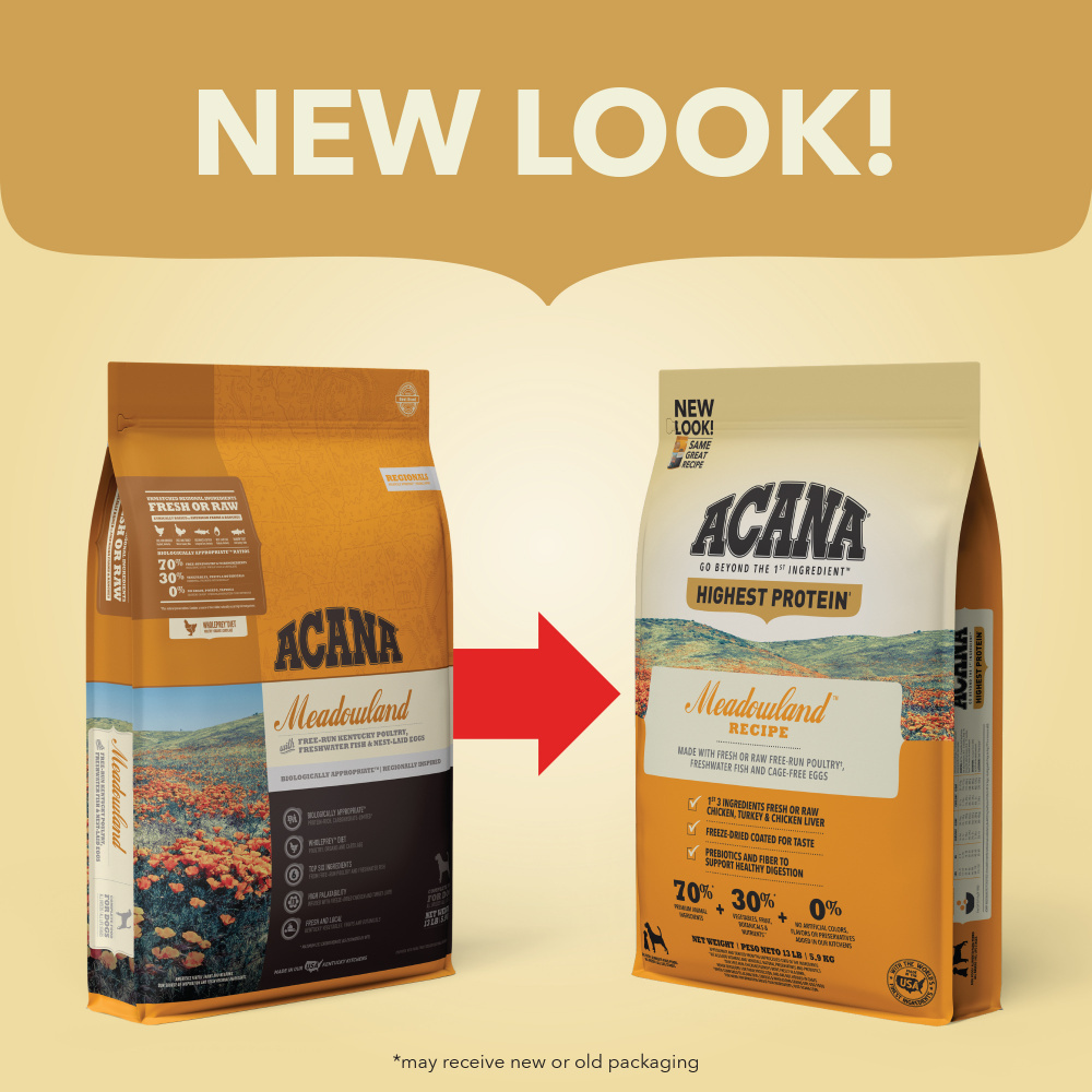 Acana Highest Protein Dry Dog Food Meadowland Recipe