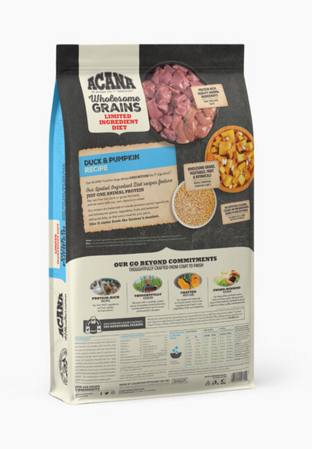 Acana Wholesome Grains, Duck & Pumpkin Recipe, Limited Ingredient Diet Dry Dog Food
